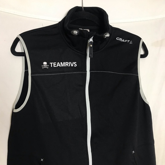 Craft Black Vest Men’s Sz Small Full Zip Front Pockets Athletic Outdoor NWT - Picture 4 of 8